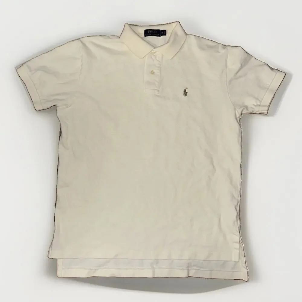 Polo Ralph Lauren Cream Polo Shirt Medium 21x25